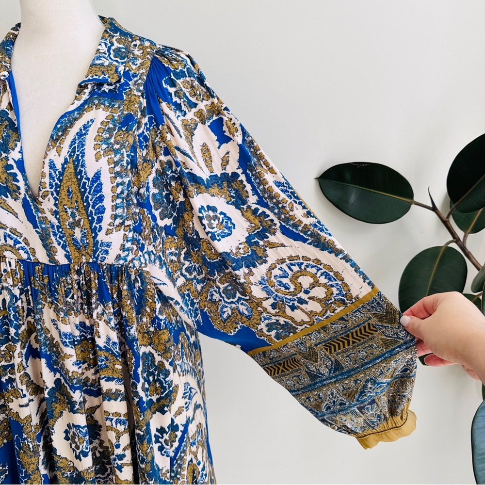 Free People Dress Say You Love Me Printed Flowy Mini Dress Sz M - Picture 9 of 10